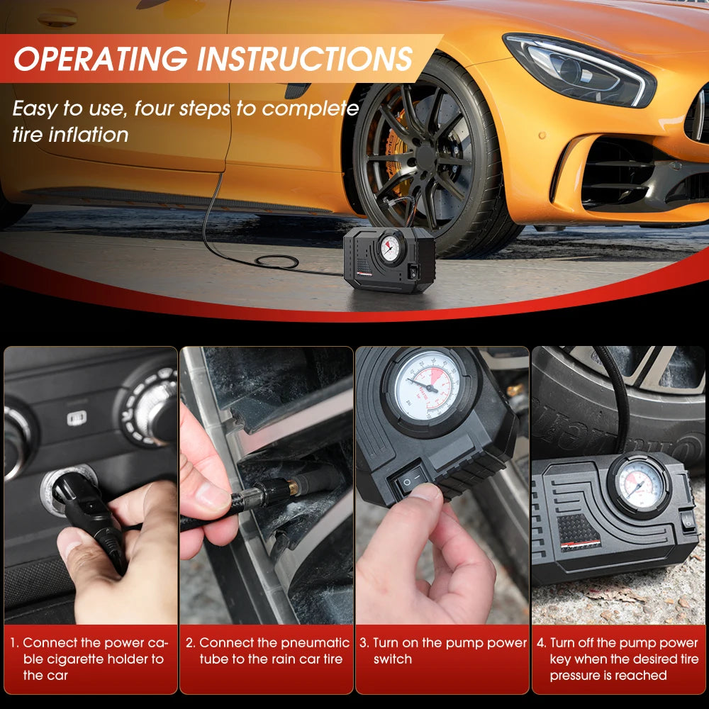 Mini Air Pump Tire Inflator Car Electric
