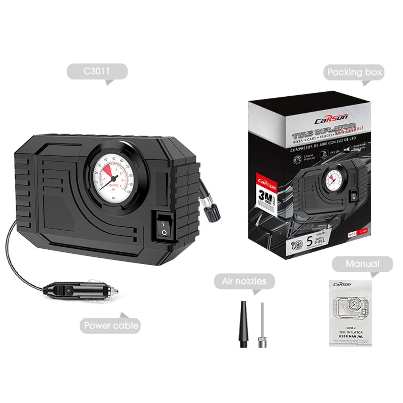 Mini Air Pump Tire Inflator Car Electric