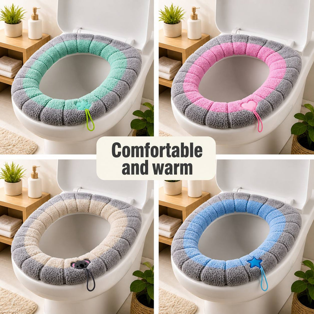 Stitched Color Portable Knitted Toilet Mat Universal